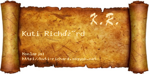 Kuti Richárd névjegykártya
