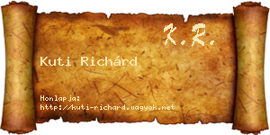 Kuti Richárd névjegykártya